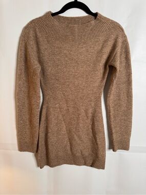 Lovers + Friends Taupe Off-Shoulder Knit dress